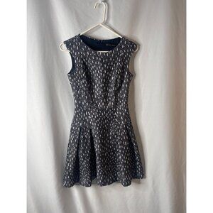 Chic Zara Basic Black & White Sleeveless Fit & Flare Textured Knit Dress XS Made